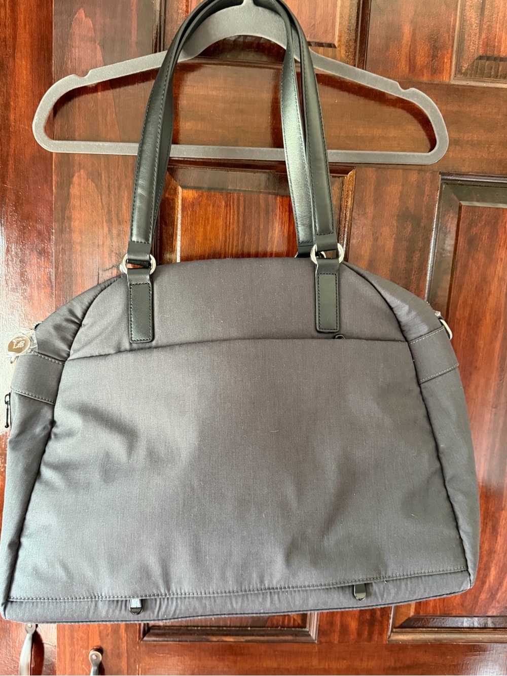 Lo and Sons, the OG 2 medium laptop travel tote bag-gray, silver, and blue